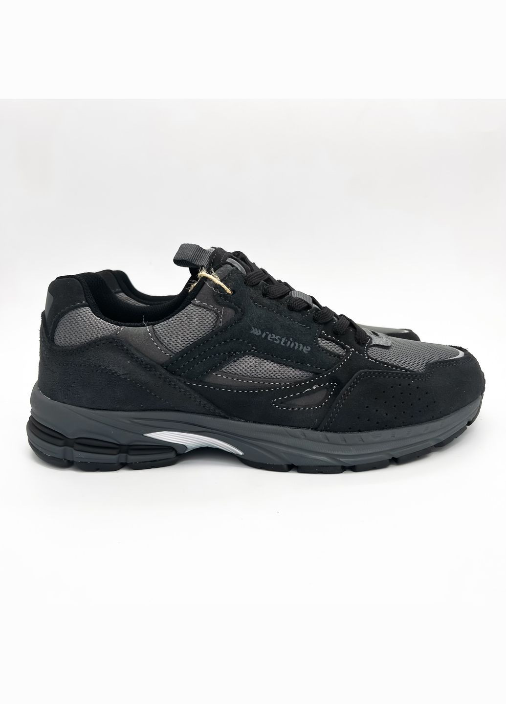 Чорні кросівки (р) текстиль/замша 0-2-2-hmb-24068 Restime
