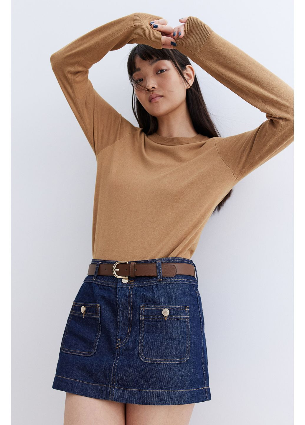 Бежевый демисезонный джемпер тонкой вязки H&M