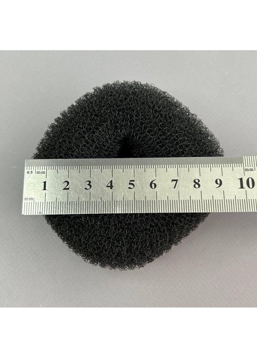 Бублик-валик, пончик для пучка рельєфний 9 см - чорний Plus-plus (354794992)