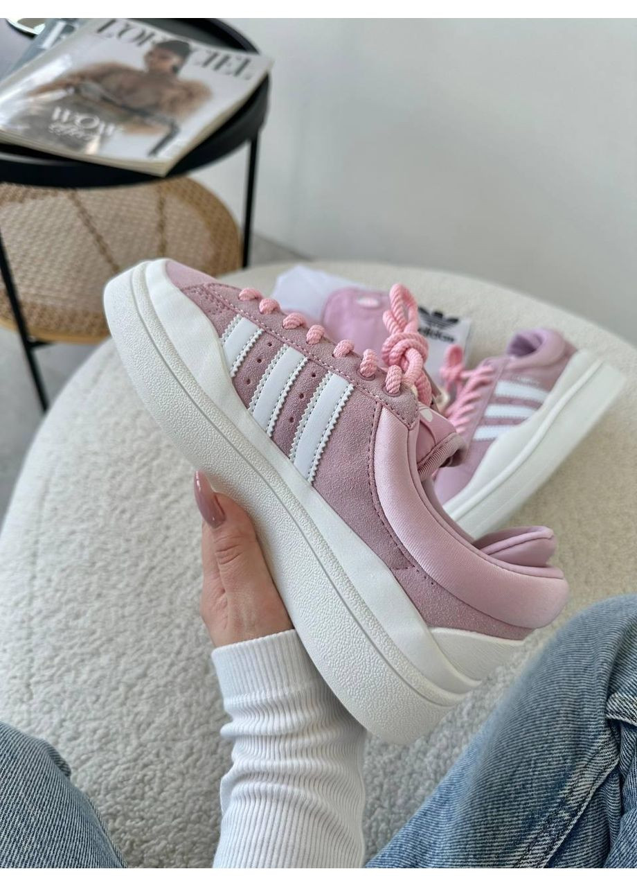 КРОССОВКИ ЖЕНСКИЕ ADIDAS CAMPUS X BAD BUNNY PINK WHITE АДИДАС КАМПУС No Brand розовые демисезоны (367173008)