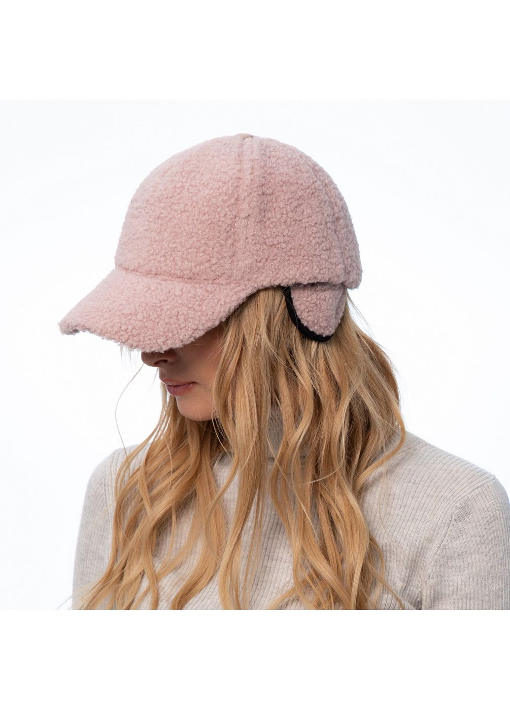 Бейсболка з регулятором і вушками жіноча штучне хутро каракуль рожева JADE LuckyLOOK 754-202 (322789270)