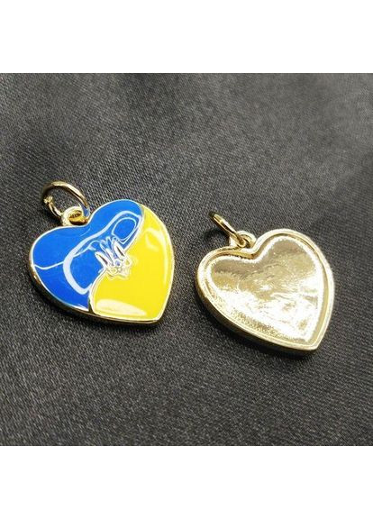 Подвеска "Сердце Украины" 17х18 мм, цвет серебро (гиппоаллергенный сплав) Plus-plus (352749860)