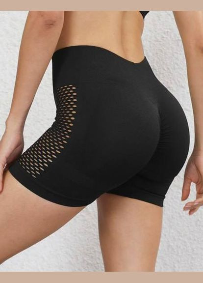 Шорти з пуш-ап ефектом та перфорацією, чорного кольору, розмір M Trends (330245407)