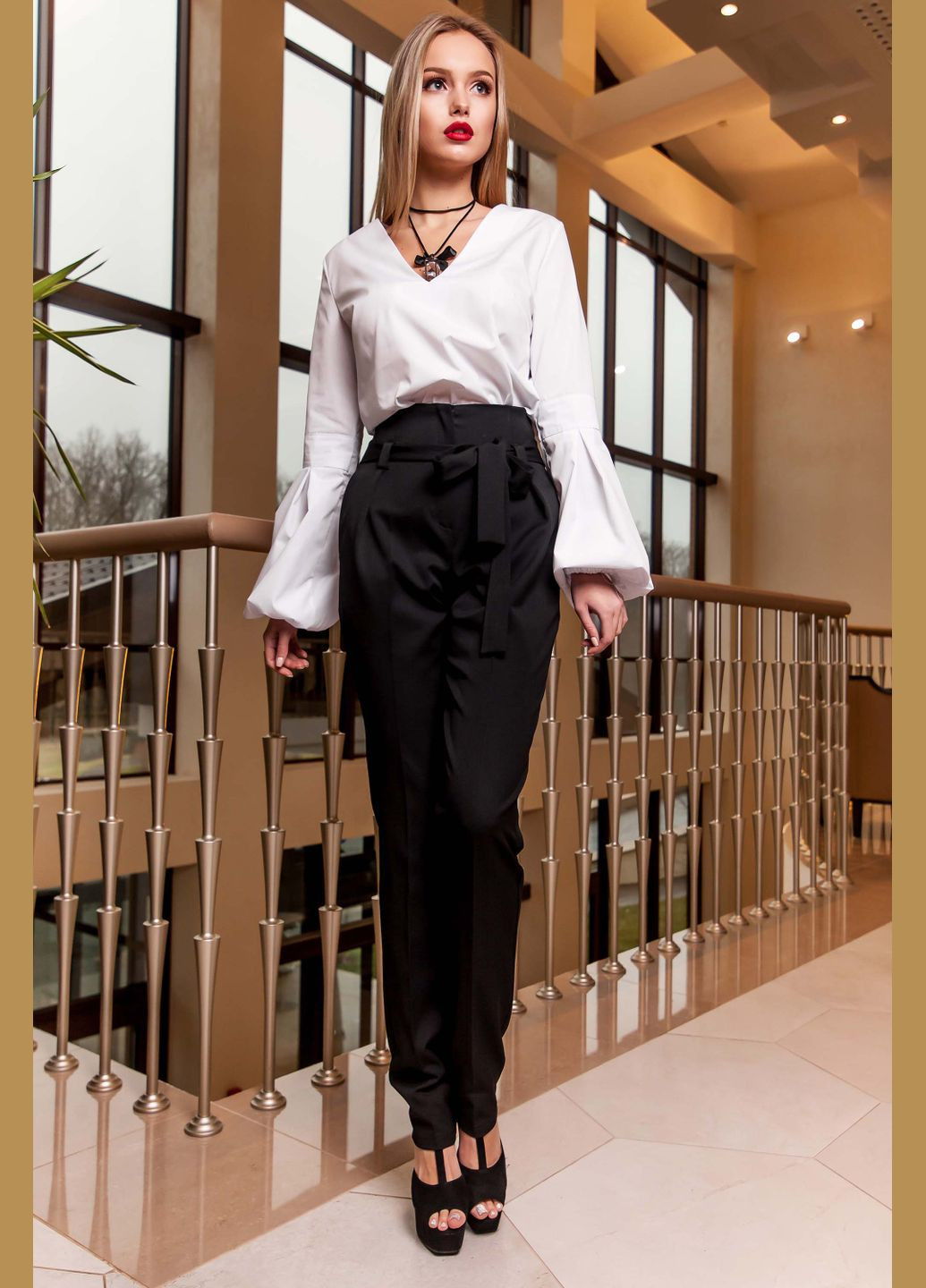 Черные классические, повседневный, кэжуал летние зауженные брюки Jadone Fashion