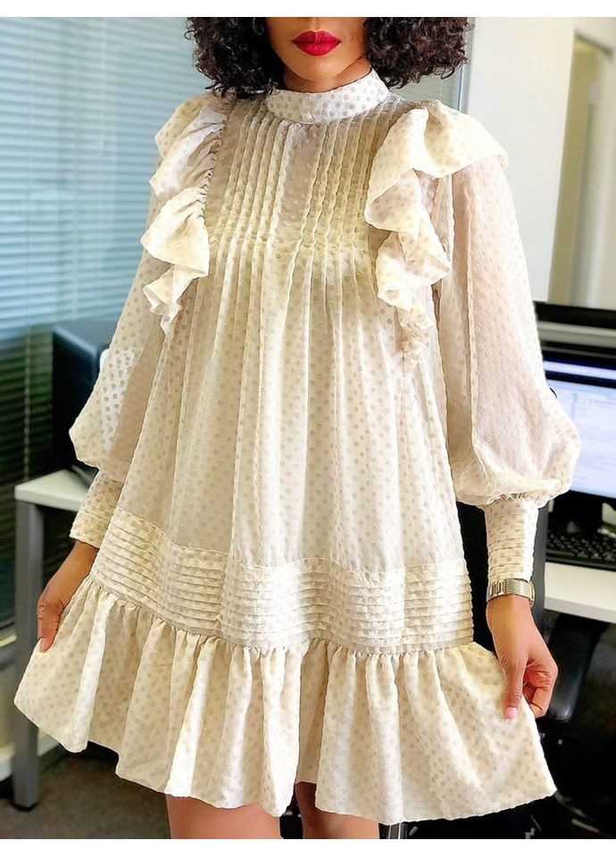 Світло-бежева сукня H&M в горошок