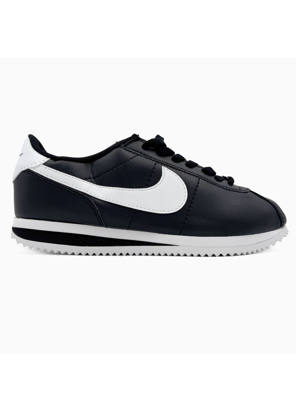 Чорні Осінні кросівки чоловічі nike cortez basic black / white найк кортез No Brand