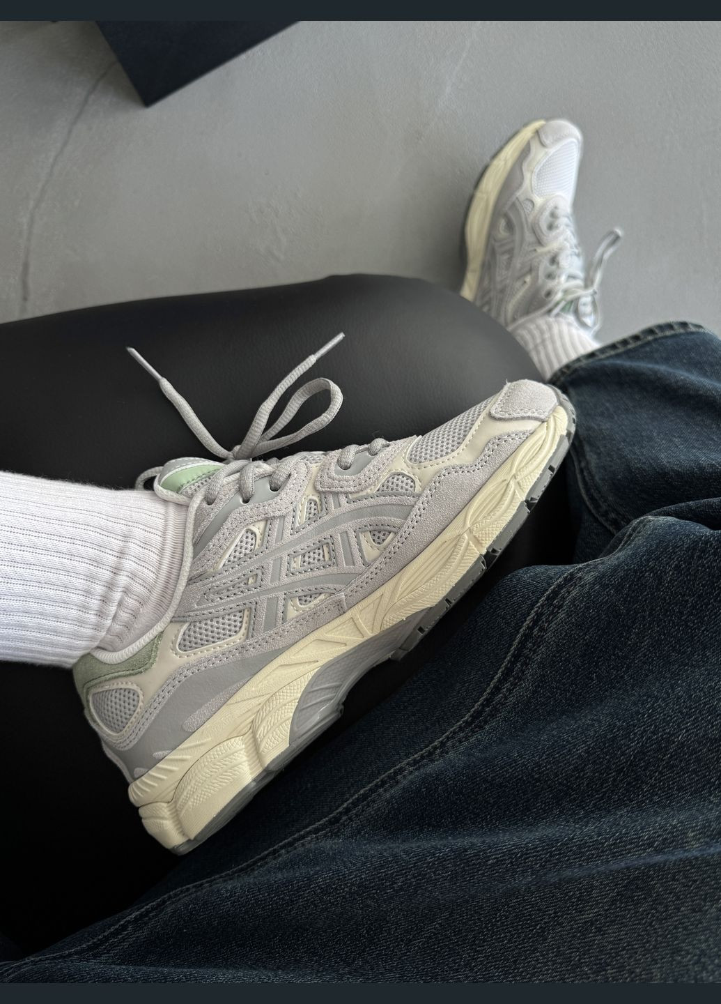 Сірі Осінні кросівки чоловічі і жіночі asics gel-nyc grey | асікс гель-нюк сірі No Brand