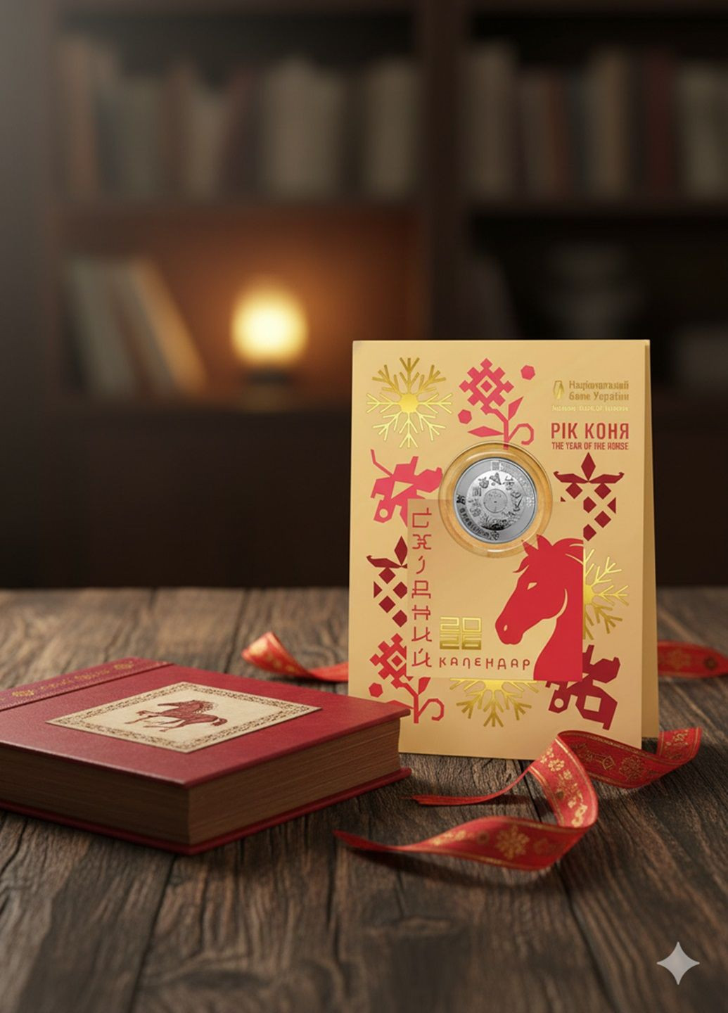 Монета Рік Коня в капсулі та сувенірному пакованні 2026 Blue Orange (368695273)