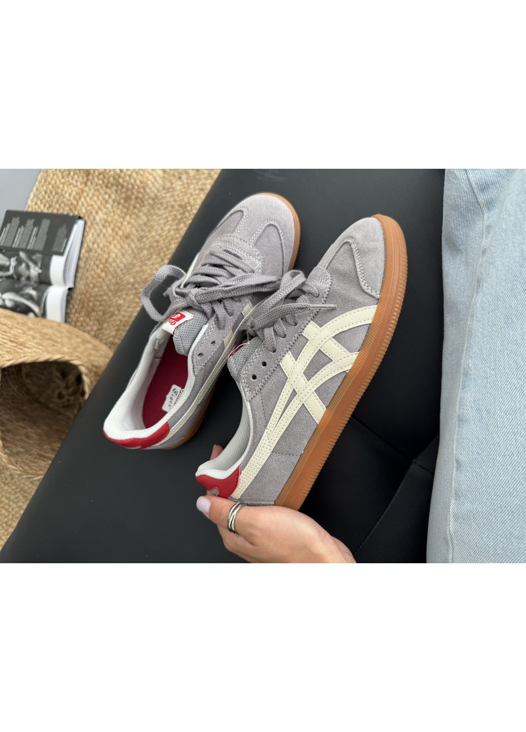 Кроссовки женские и мужские Asics Onitsuka Tiger Tokuten Deep Ash | Асікс Онітцука Тайгер Токутен тёмно-серые демисезоны (370850643)