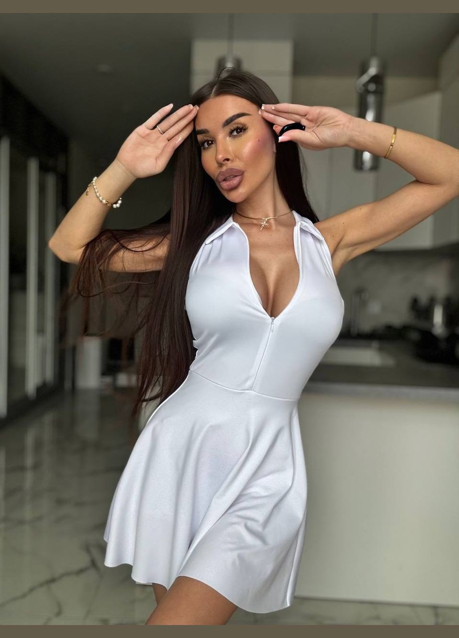 Белое спортивное, повседневный, кэжуал, вечернее женское платье FINO Mode