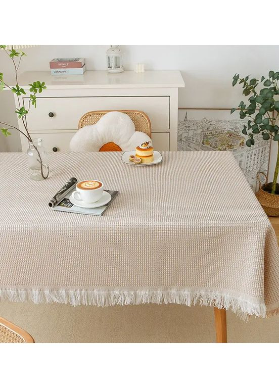 Бавовняна скатертина в клітинку 130*130 см, стильна скатерка «Sweet home» ( ) China (366874708)