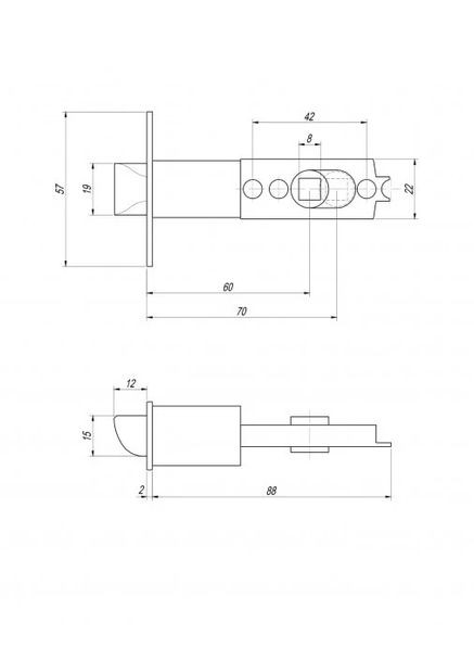 Засувка 8023-01-Nis з фіксацією+ключі (Сатин) Avers (370289951)