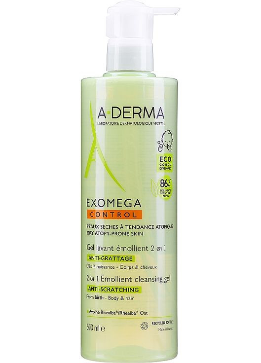 Пом'якшувальний очищувальний гель Exomega Control Emollient Cleansing Gel 2in1 200ml (679233-20927) A-Derma (368636927)