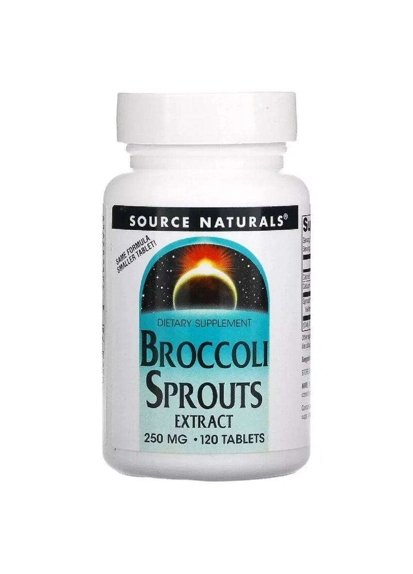 Екстракт броколі (Broccoli Extract) 250 мг 120 таблеток Source Naturals (361115575)