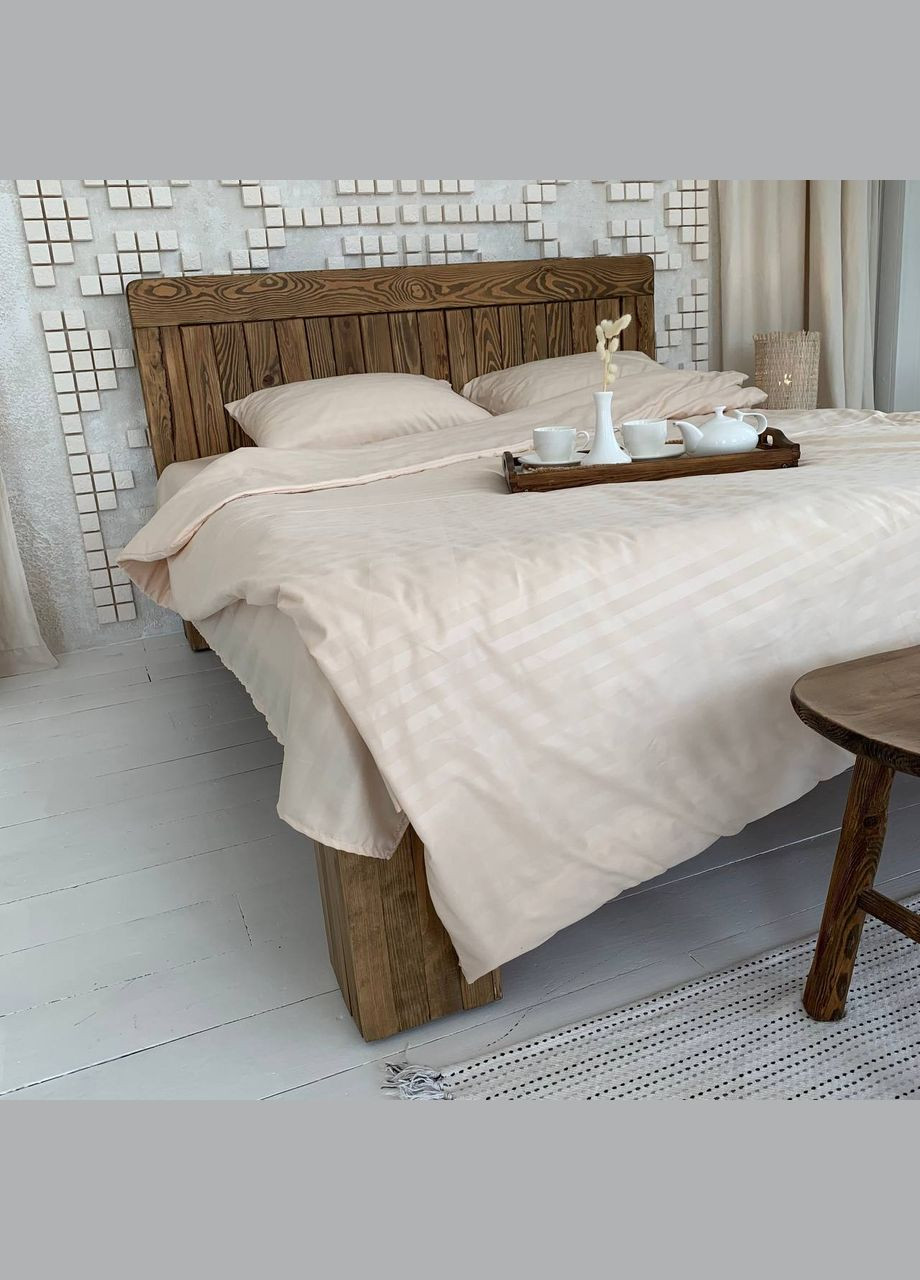 Семейный КПБ микро страйп сатин "Крем" (145х210, 70х70) Glav Textile (297365368)