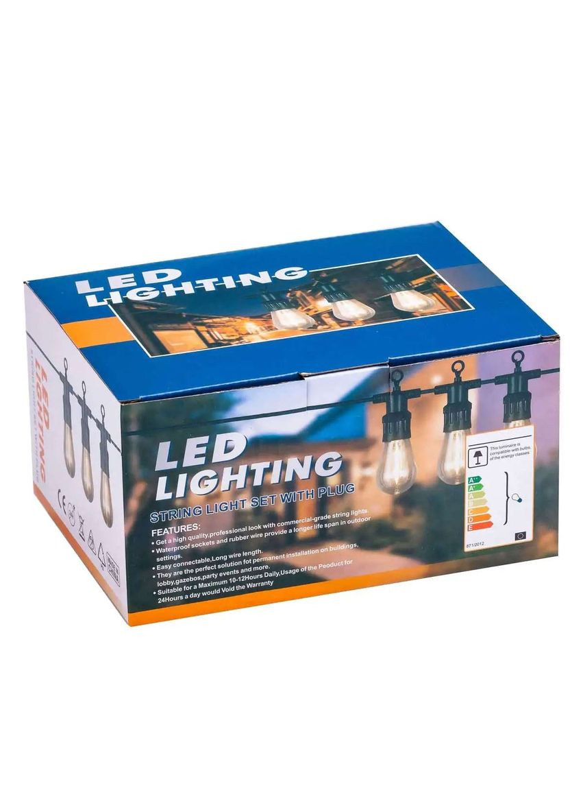 Ретро гирлянда 5 метров уличная светодиодная 10 LED с защитой от влаги Garlando (315636902)