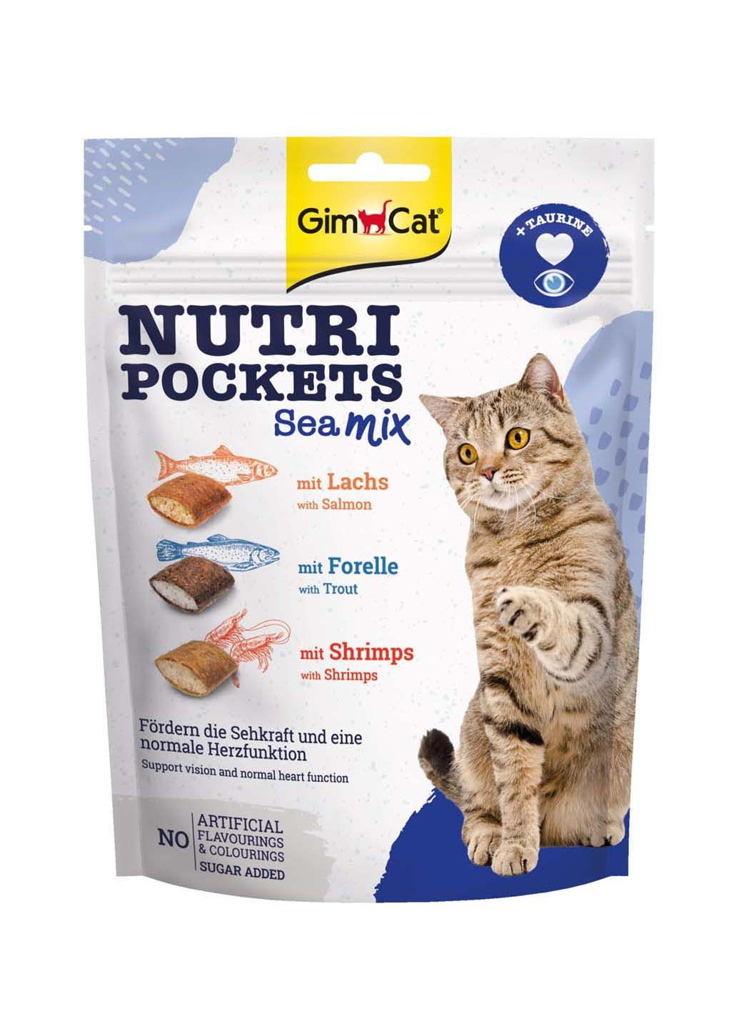 Вітамінні ласощі GimCat Nutri Pockets для котів Морський мікс 150 г Gimborn (285778873)