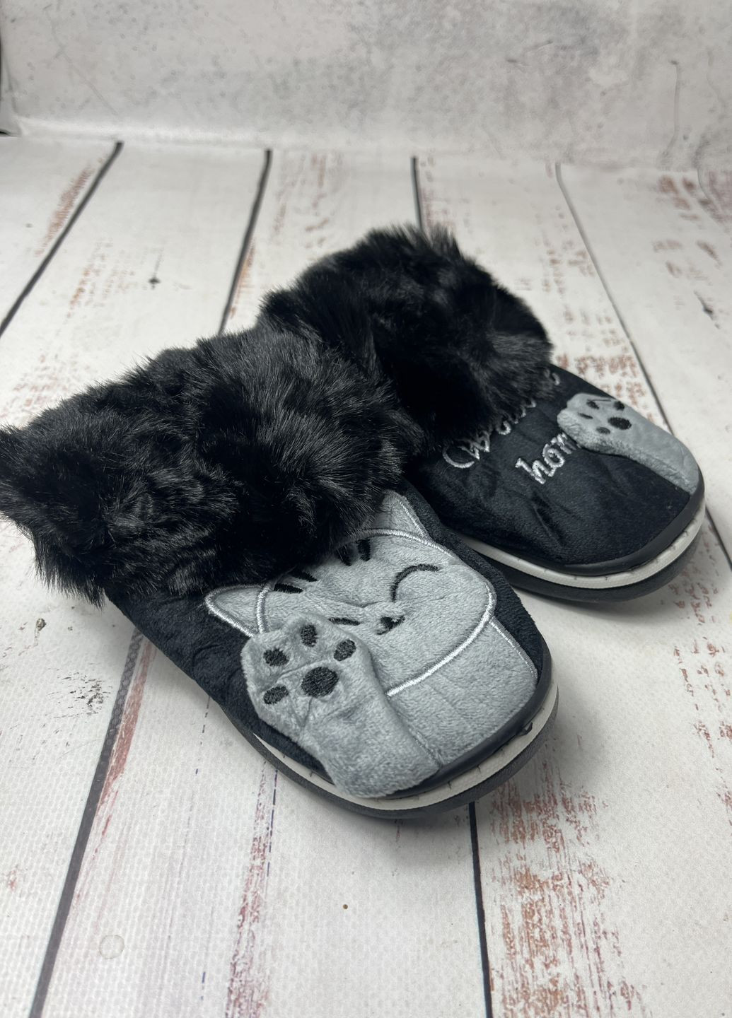 Капці домашні дитячі для дівчинки Чорно-сірий (1216-3) Lion (367726351)