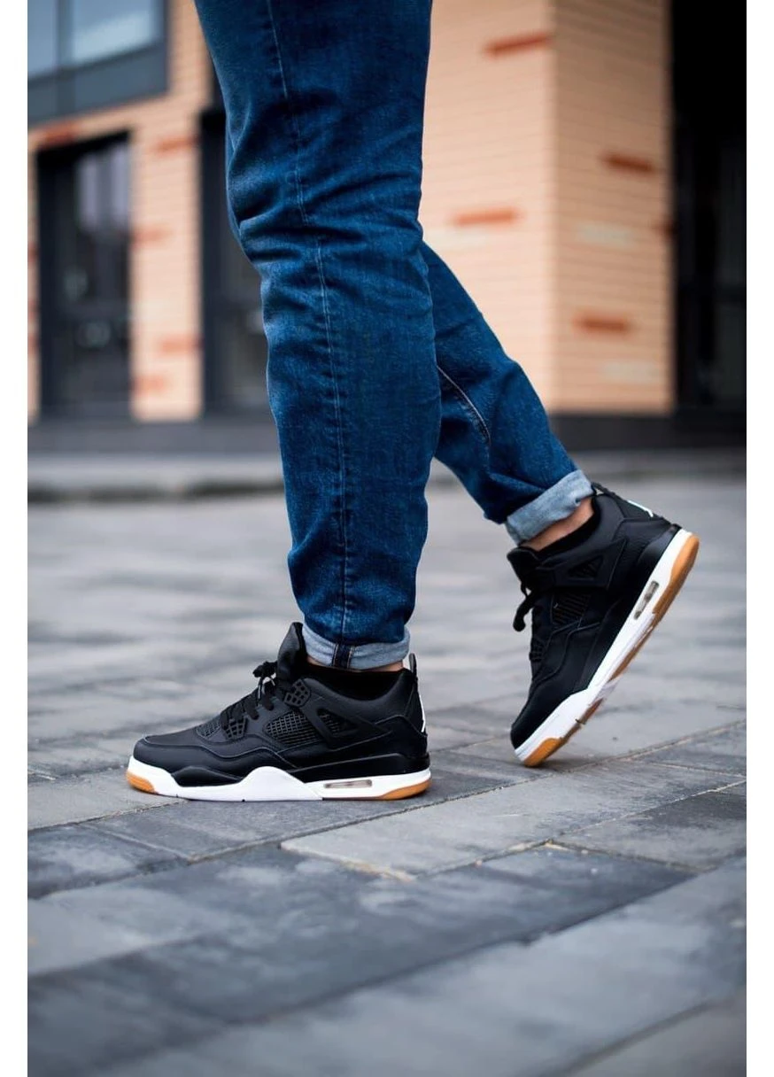 КРОСІВКИ ЖІНОЧІ NIKE AIR JORDAN RETRO 4 LASER BLACK GUM 2 НАЙК АІР ДЖОРДАН No Brand чорні демісезони (368855055)