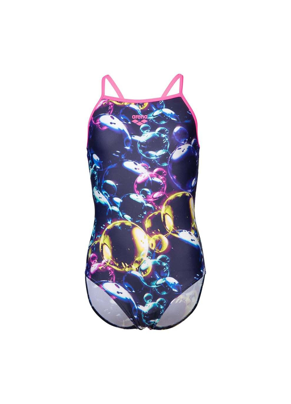 Темно-синій демісезонний купальник закритий для дівчат soap bubbles swimsuit light dr темно-синій Arena