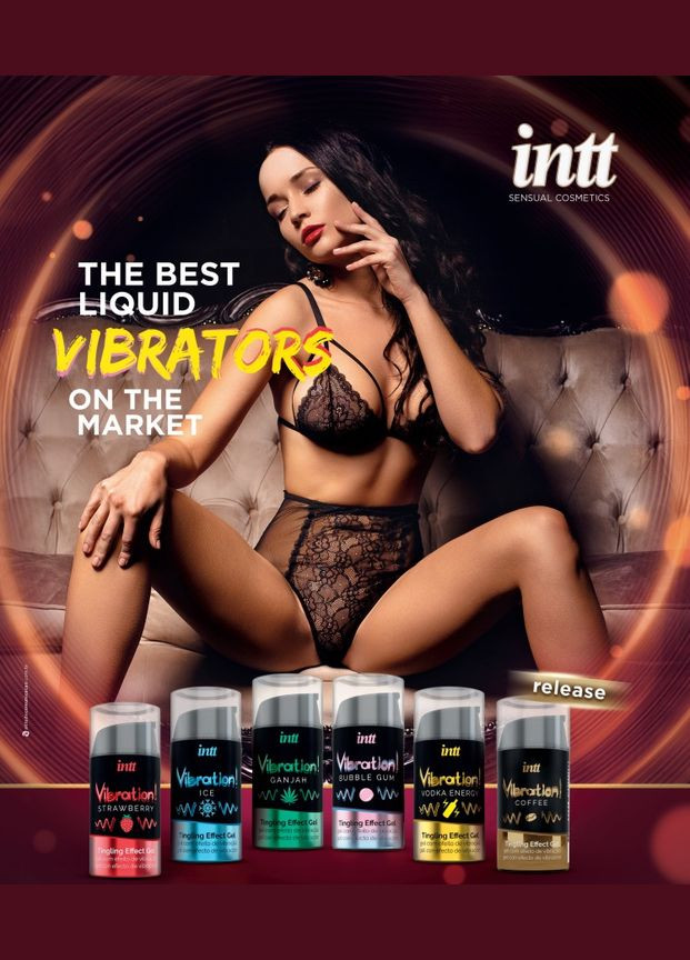 Рідкий вібратор Vibration Bubble Gum зі смаком жуйки, 15 мл Intt (297131745)