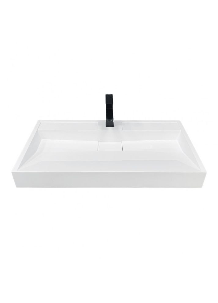 Умивальник 1000х455мм, з отвором для змішувача/переливу, прямокутний VISION Білий (357201000455) Adamant (373006131)