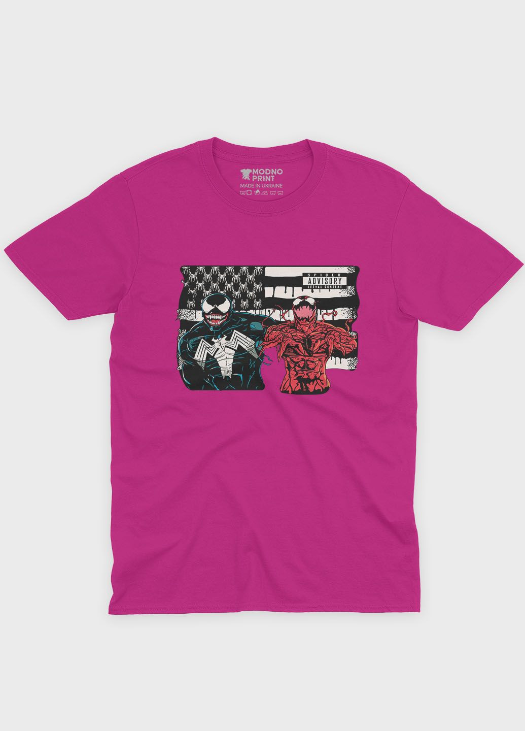 Розовая демисезонная футболка для девочки с принтом супервора - веном (ts001-1-fuxj-006-013-016-g) Modno