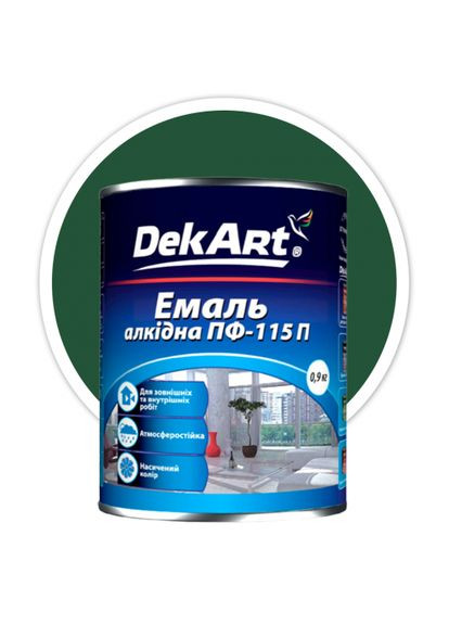 Эмаль алкидная ПФ-115П ярко-зеленая ТМ "DeKart" -2.8кг. Farbex (370286115)