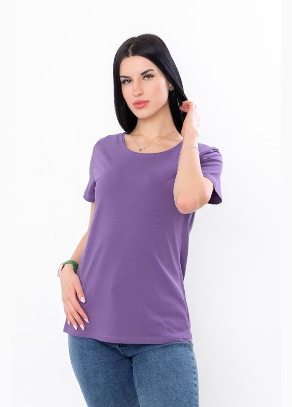 Фиолетовая летняя футболка женская летняя с рисунком с коротким рукавом Носи своє