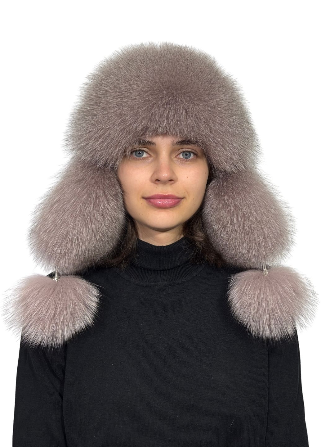 Женская меховая шапка ушанка из меха песца Меховой Стиль Ушанка (362572022)