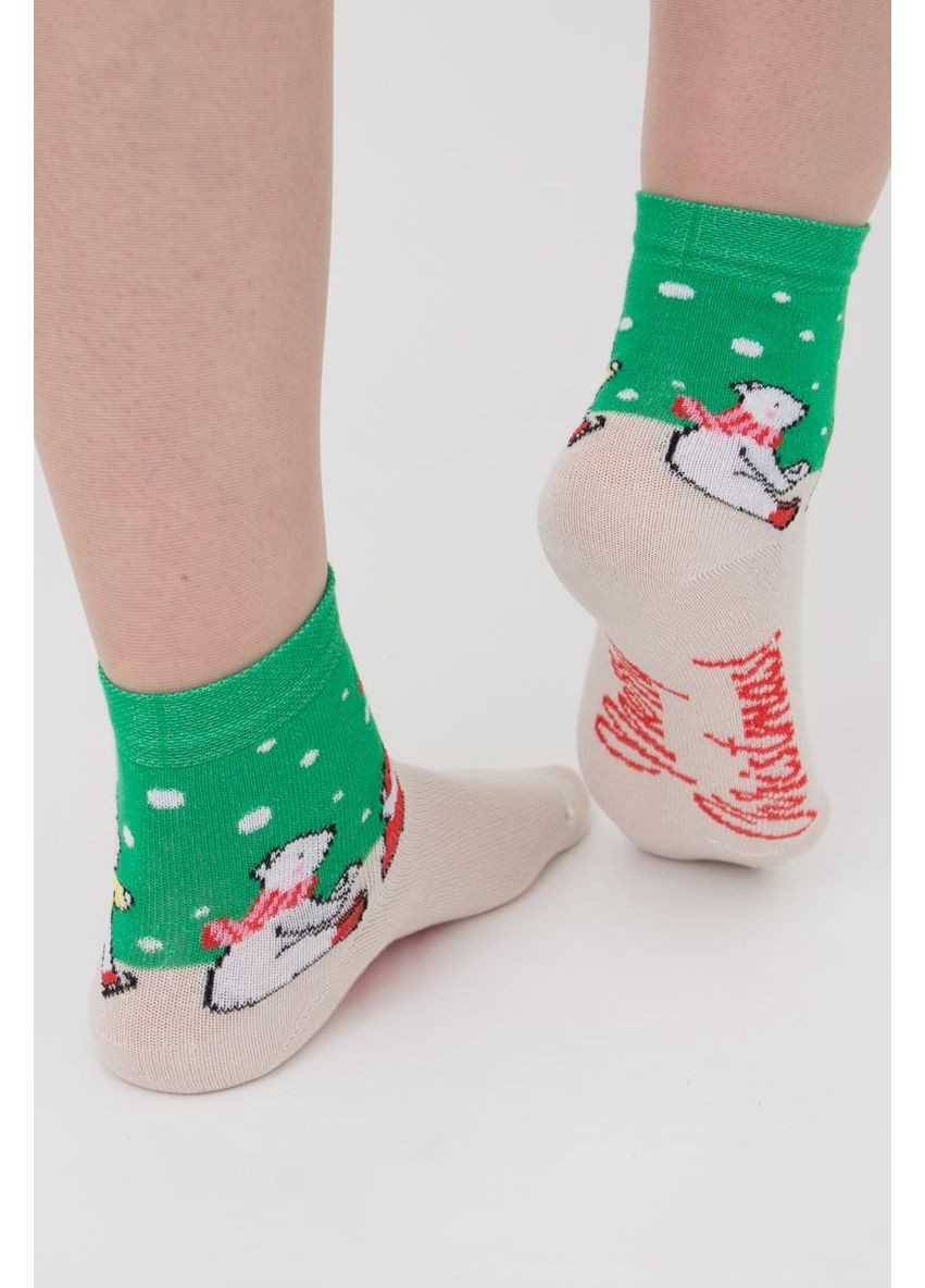 Зелёные детские носки Giulia новогодние (370626934)