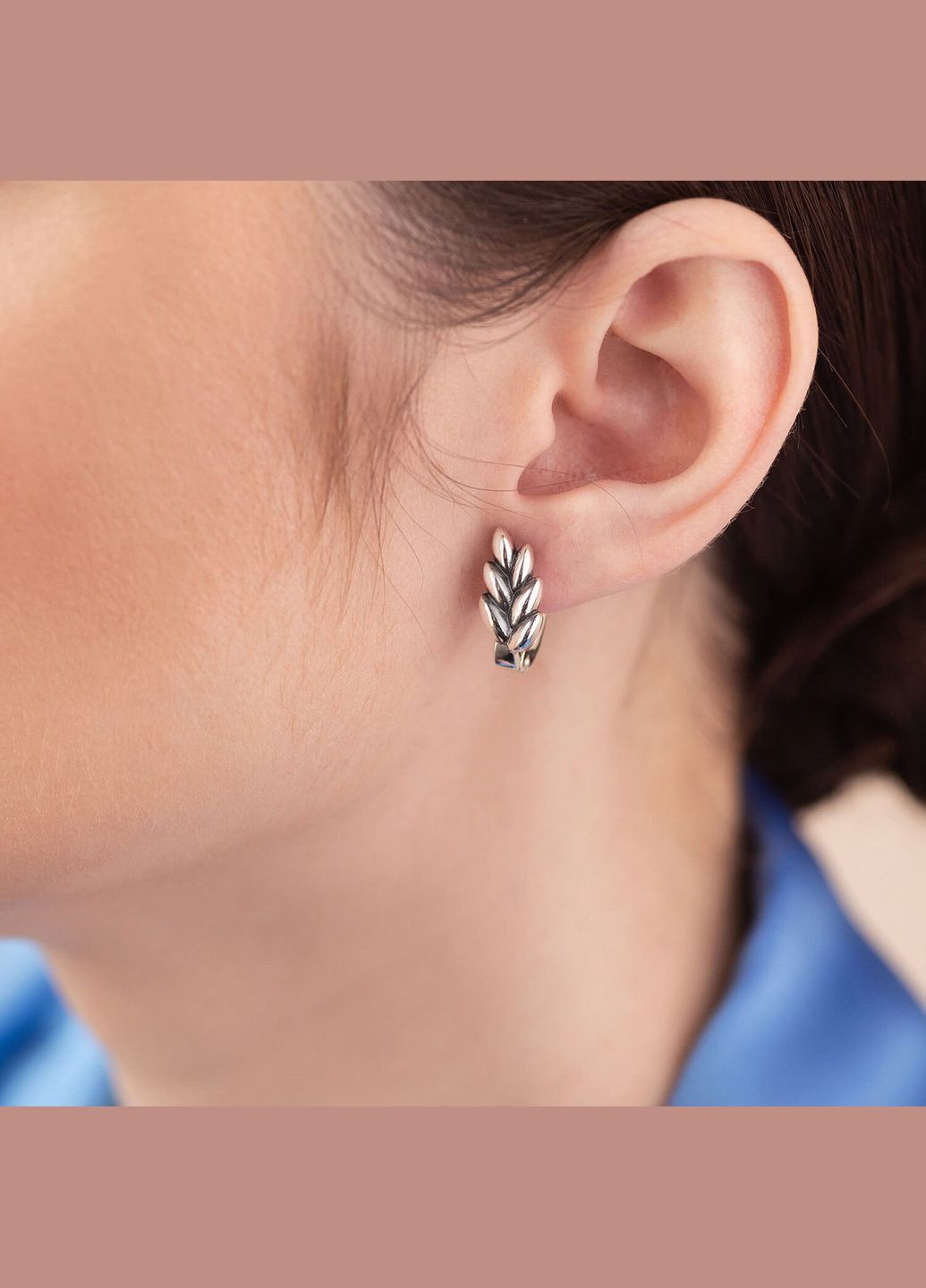 Серебряные серьги Колосок пшеницы 123284 Oniks (266898301)