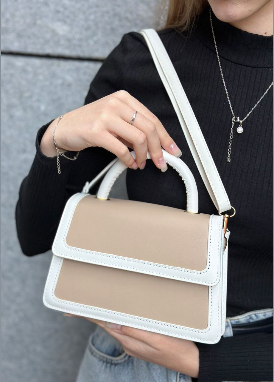 Женская сумка бежевая 3813 кросс-боди No Brand (306709442)