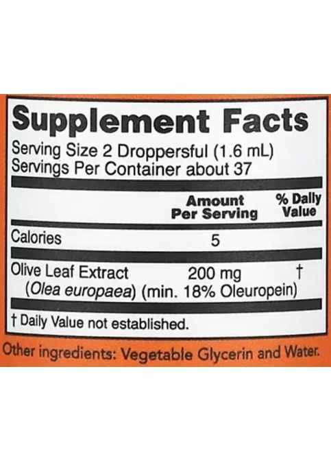 Olive Leaf Glycerite 59 ml /37 servings/ Now Foods (362418812)