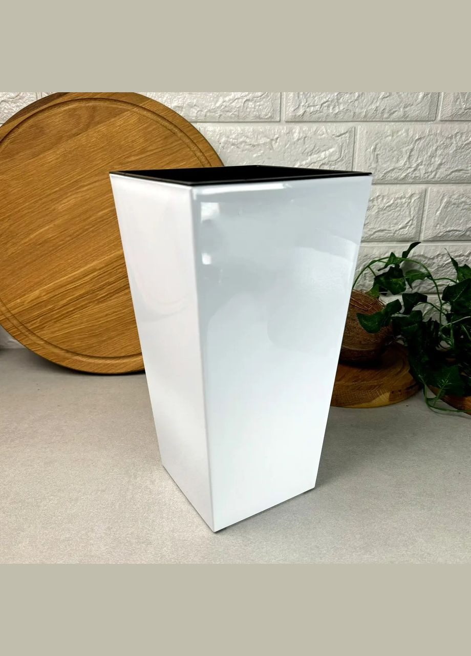 Високий конусний горщик квітковий 46.5 см Білий Фінезія Ламела Lamela (322062653)