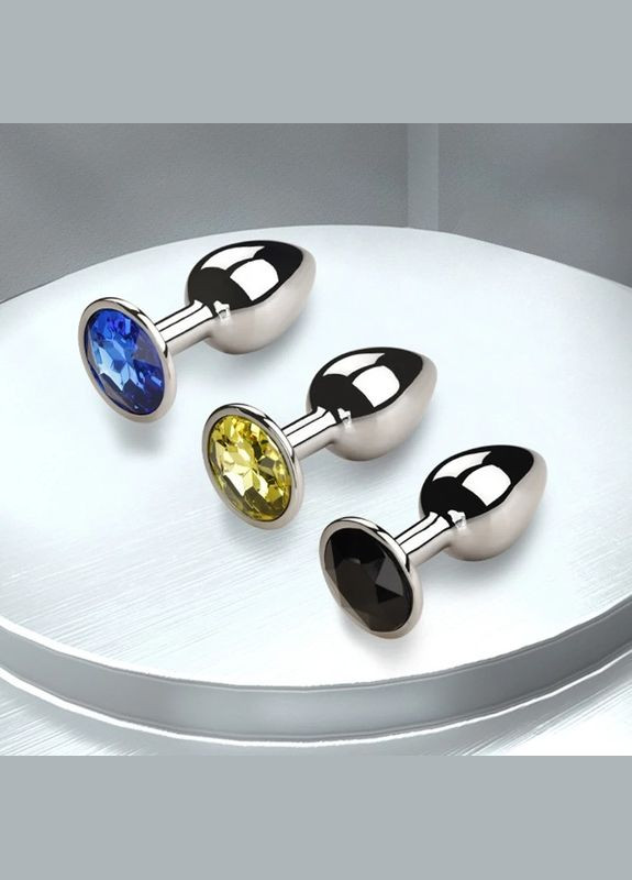 Анальная пробка с розовым камнем, металлическая, М Alive (347287292)