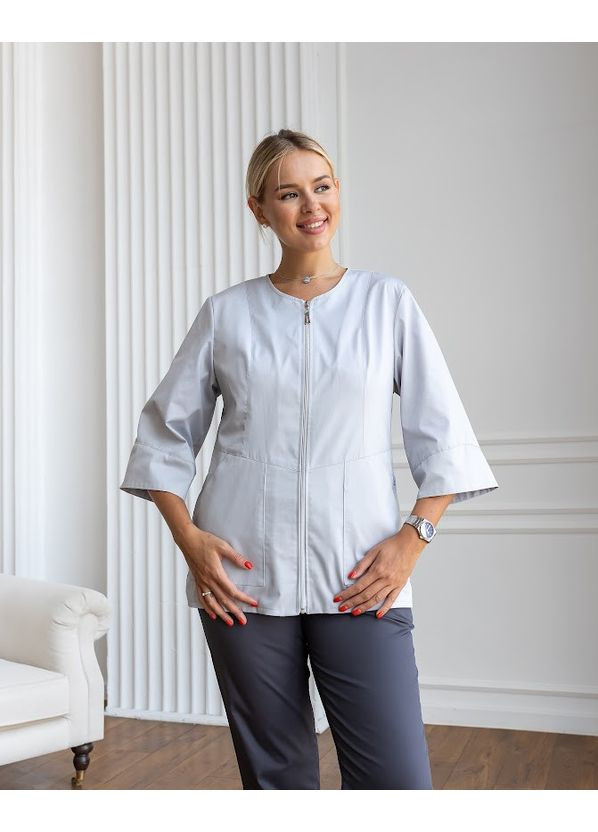 Костюм медицинский женский Тоскана утепленный котон три четверти рукав 42, Туман асфальтовые штаны No Brand (362161568)