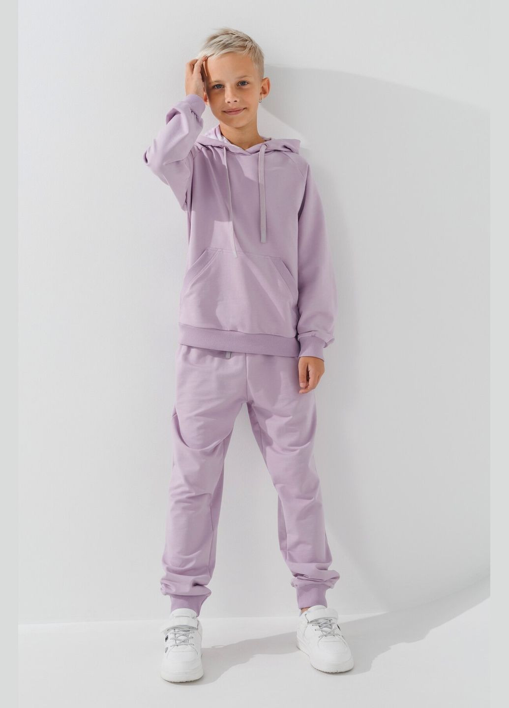 Костюм худи+штаны однотонный детский DM2401-1 158 см Лиловый (2000990558473D) shop (2000990558473) Dinomin (361499233)