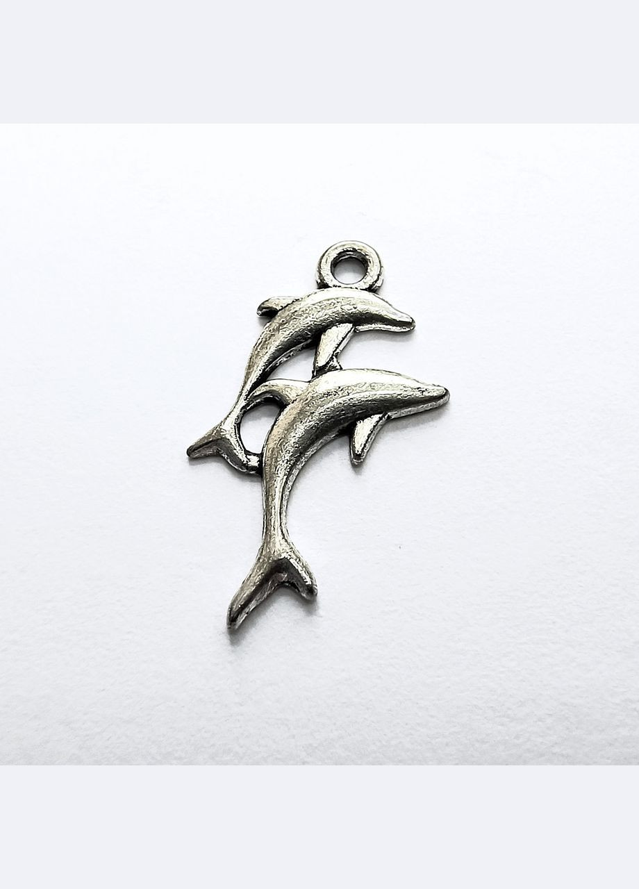 Підвіски металеві Кулон дельфіни Античне срібло 25 мм x 17 мм х 1.6 мм Finding (341384339)