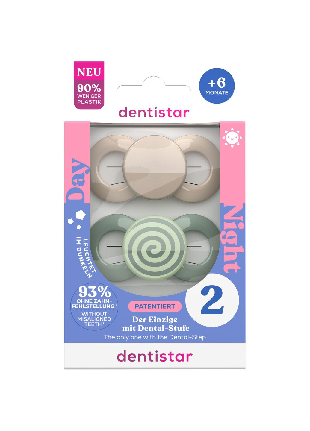 Пустушка ортодонтична універсальна, від 6 місяців, 2 шт. () Dentistar 3960005 (332944071)