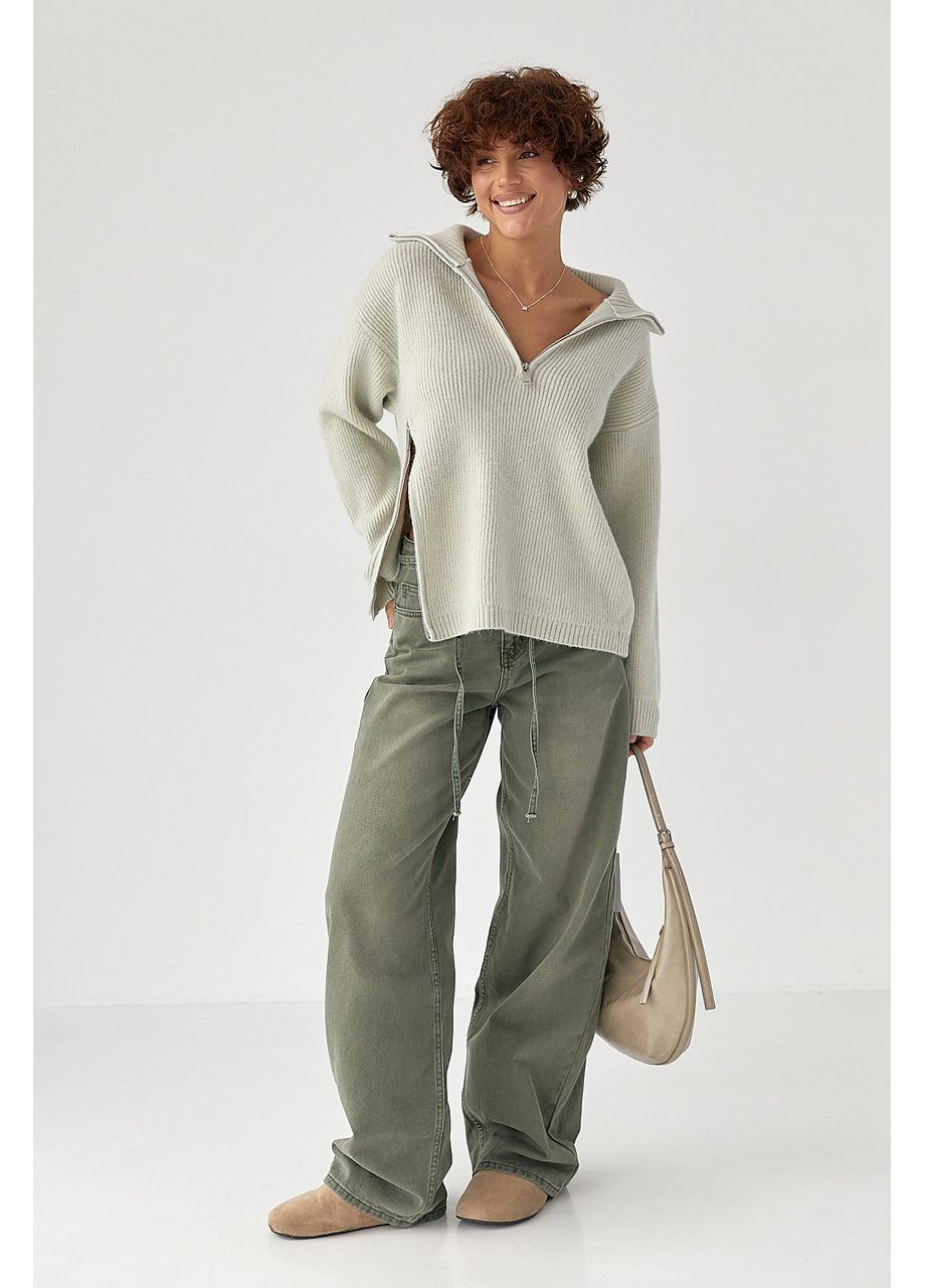 Вязаная женская кофта с молниями Lurex (371334075)