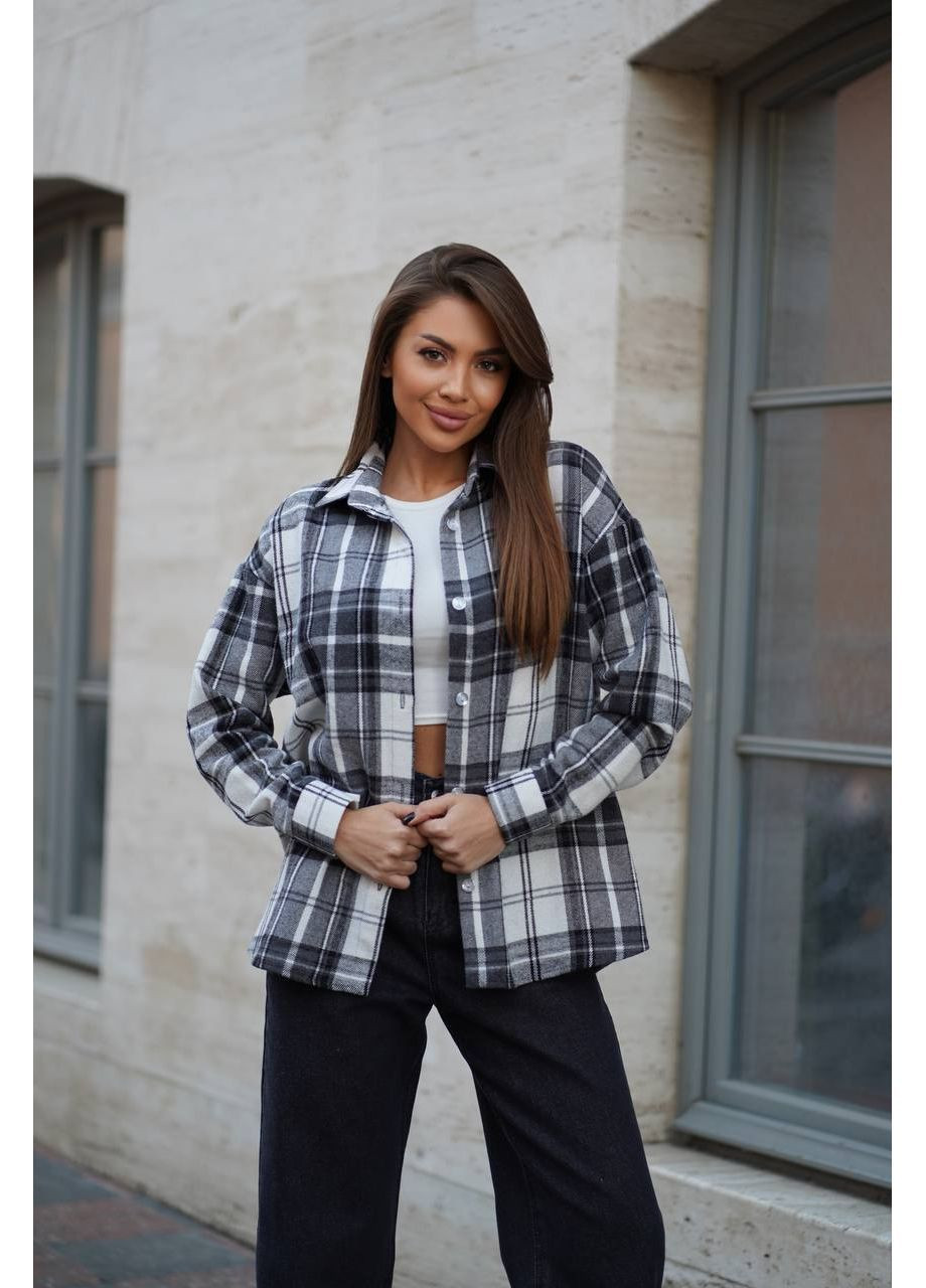 Серая повседневный рубашка в клетку Avanti с длинным рукавом