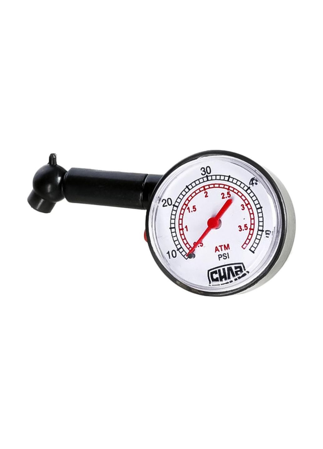 Манометр аналоговий 3.5 атм пластиковий для вимірювання тиску газу та рідини з кнопкою скидання Сила (332206264)