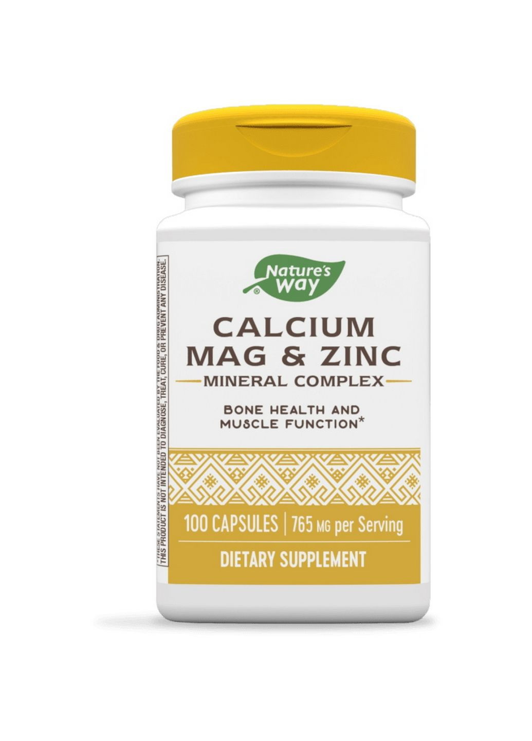 Витамины и минералы Calcium Mag & Zinc, 100 капсул Nature's Way (293476982)