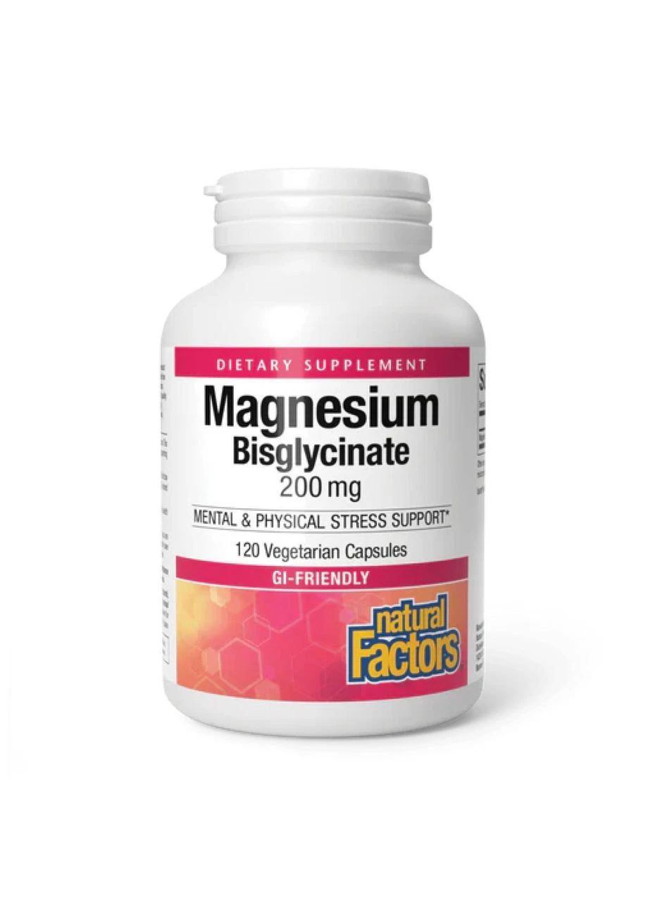 Magnesium Bisglycinate 200mg - 120 vcaps Natural Factors (370971354)