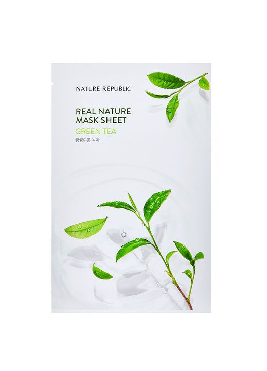 УЦІННКА! Антибактеріальна маска з зеленим чаєм Green Tea Real Nature Mask Sheet 23 г Nature Republic (327369720)