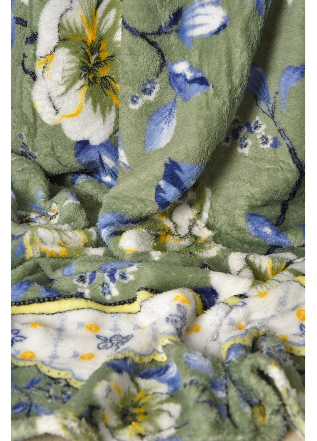 Плед зеленого кольору з принтом розмір 150*200 Let's Shop (362082683)