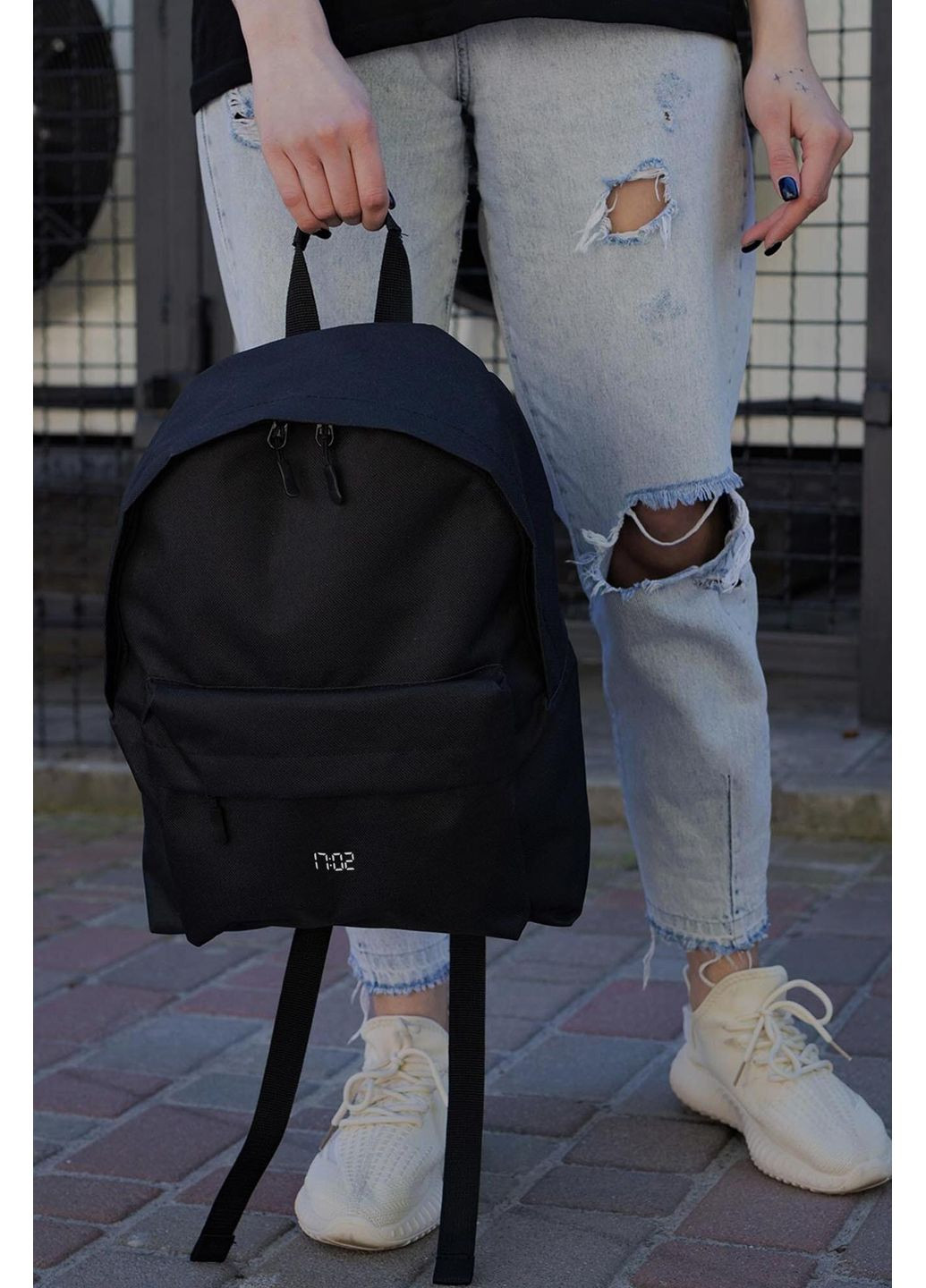 Женский Повседневный Рюкзак Школьный Compact С Принтом 1702 Black Without (360641646)