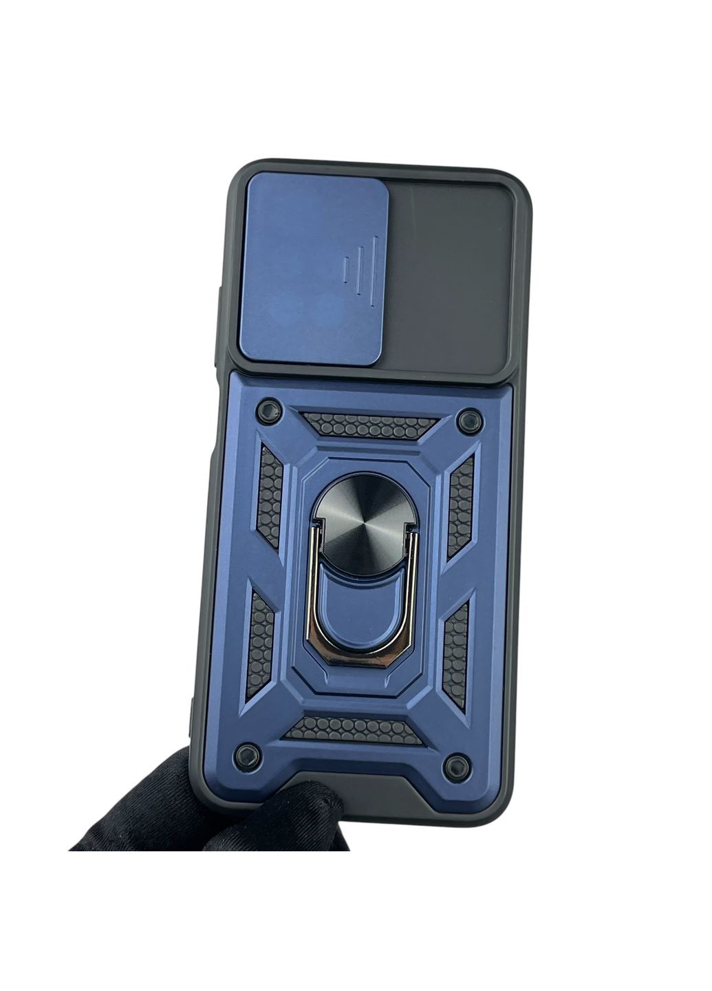 Чехол для Redmi 10 бронированный с кольцом со шторкой на сяоми редми 10 тёмно-синий rg1 Xiaomi (366231411)