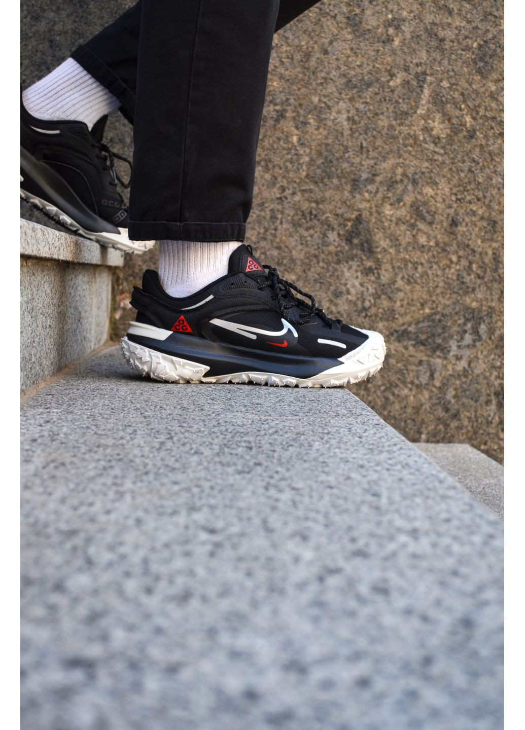 Чорні Осінні кросівки чоловічі nike acg gore tex black white найк асж маунс No Brand